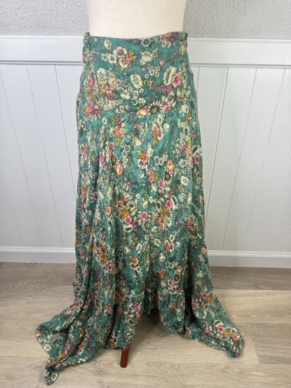 Natural Life Convertible Skirt Dress L/XL Floral Smocked Tiered Boho Flowy - Picture 6 of 12
